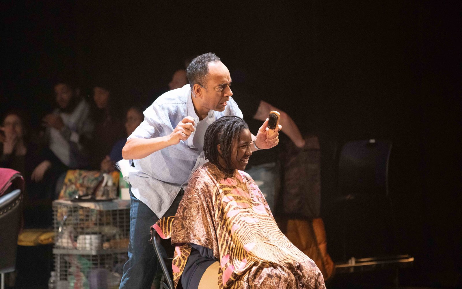 Anthony Ofoegbu interacting with an audience member before the show.